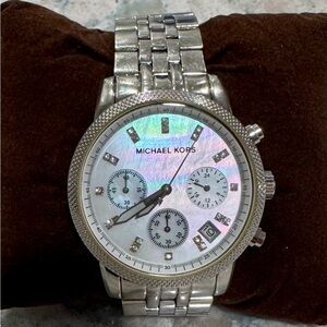 Michael Kors Ritz Silver Tone with Mother of Pearl Face Watch MK5020